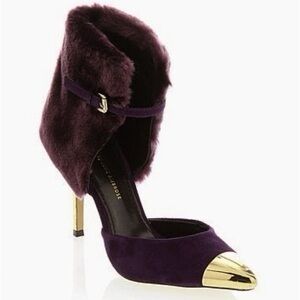 June by‎ June Ambrose Purple Gold
Faux Suede Faux Fur Point Toe 4
1/4" Heels 7W